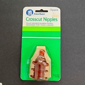 Vintage 1983 Gerber Cross Cut Baby Bottle Nipples